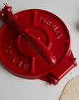 Tortilla Press Kit - Red Cast Iron with Servilleta