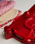 Tortilla Press Kit - Red Cast Iron with Servilleta
