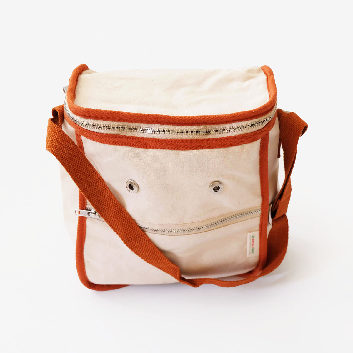 Wool Insulated Organic Cotton Lunch Bag - Olive Trim