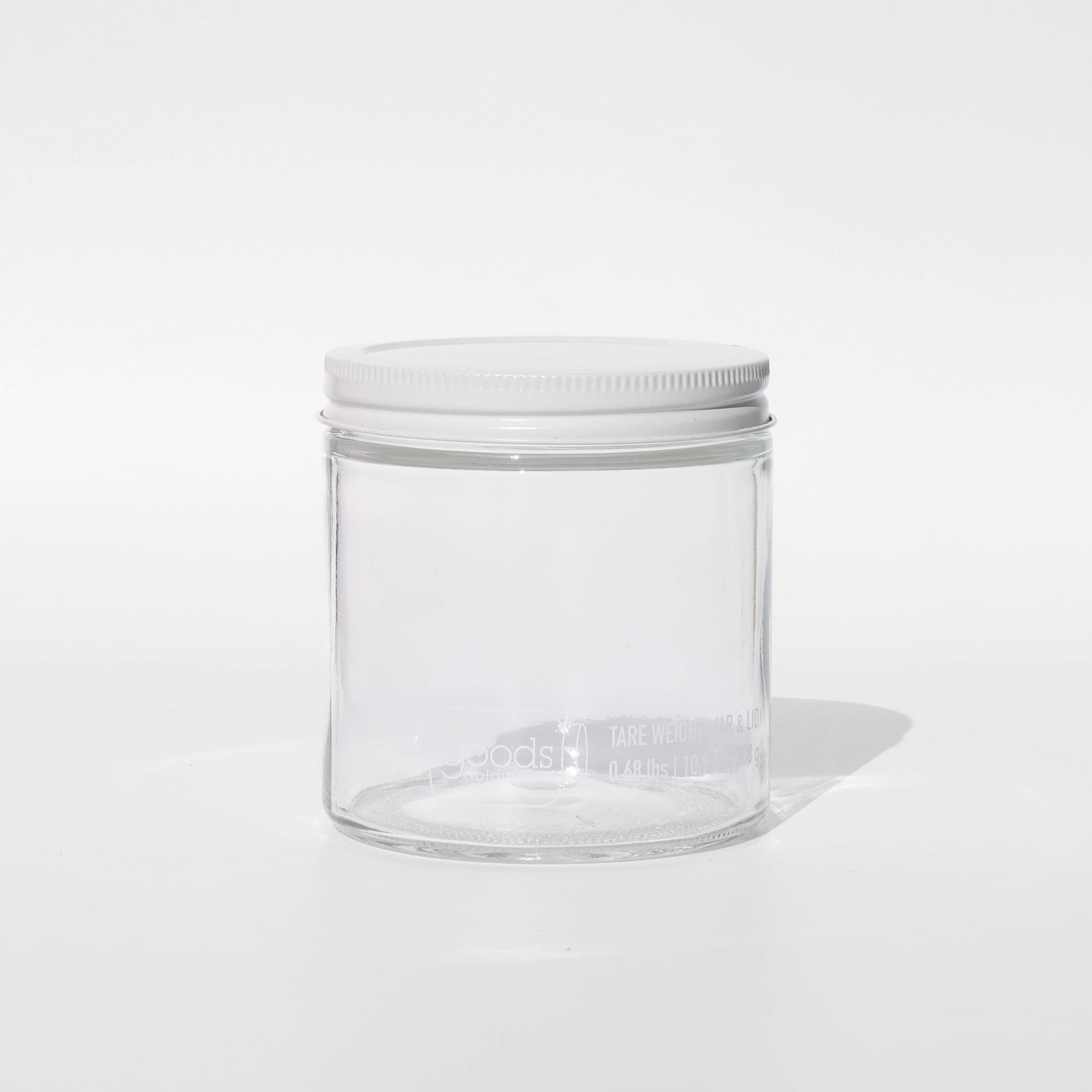 12 oz Straight Sided Plastic Jar - White