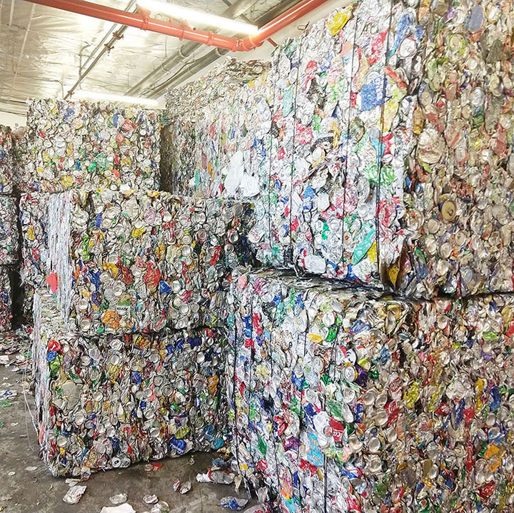 Aluminum can recycling bales