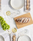 table spread with cutting board