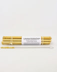 set of bamboo straws with agave fiber straw cleaner