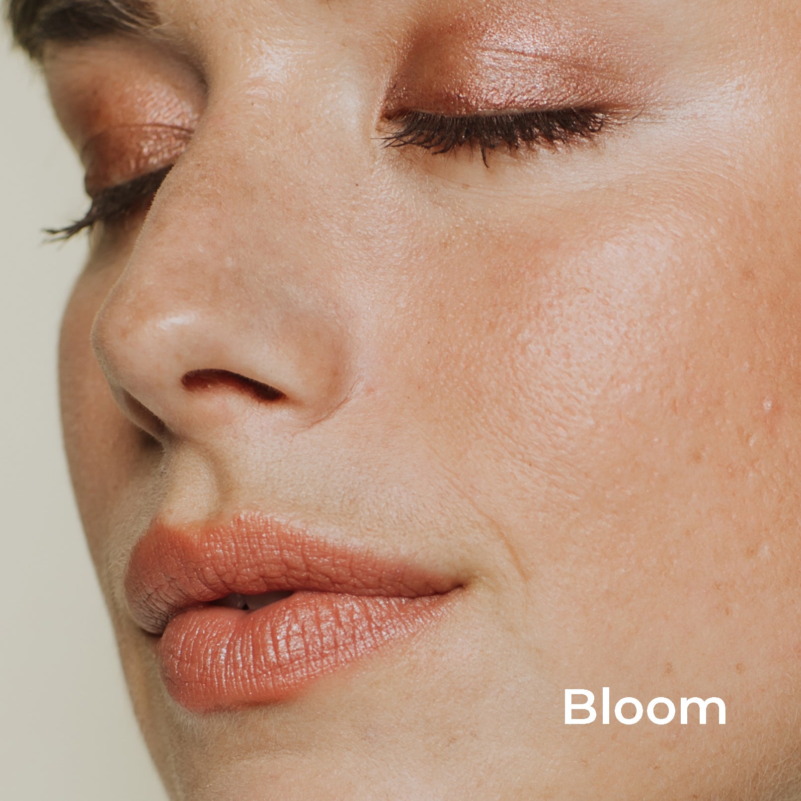 bloom lip balm on model