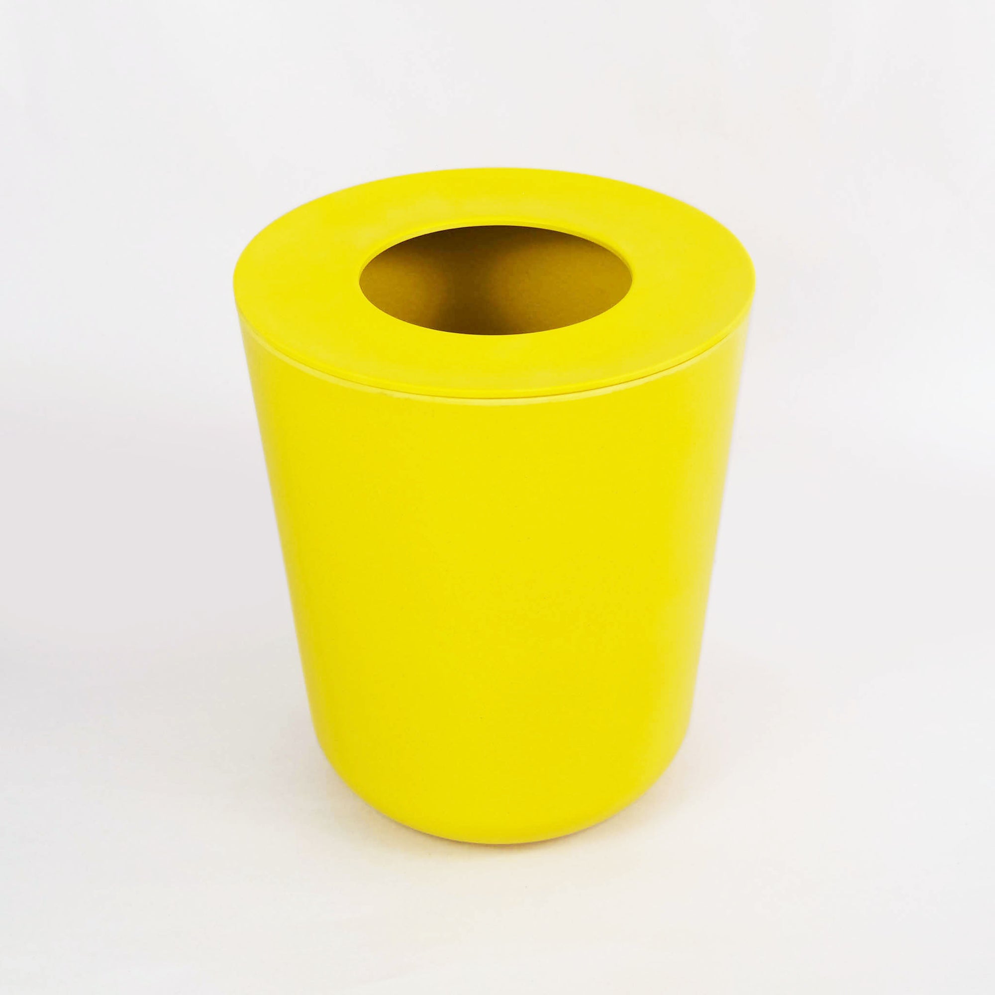 bamboo fiber waste bin lemon