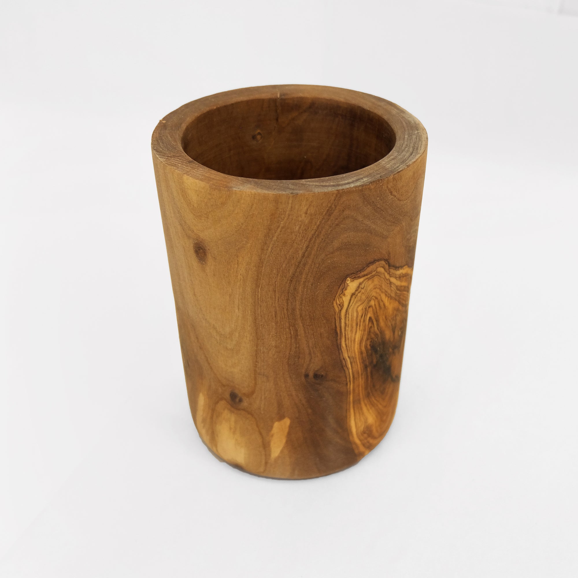 olive wood utensil holder