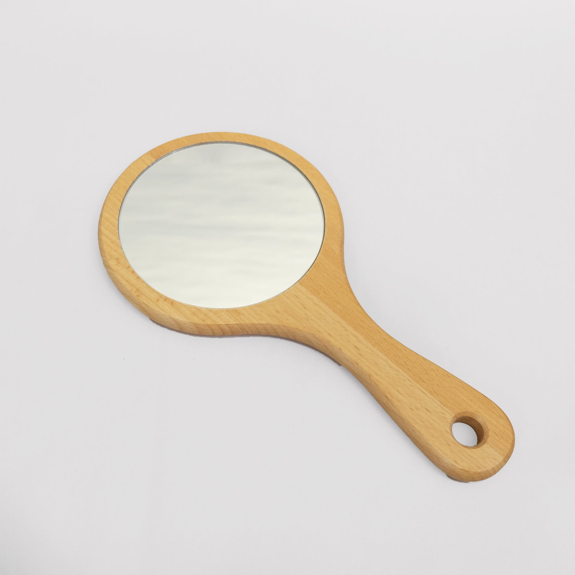 wood hand mirror