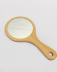 wood hand mirror