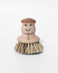 wood pot brush with face