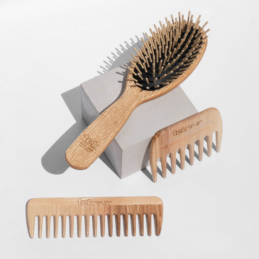 wooden brush and combs