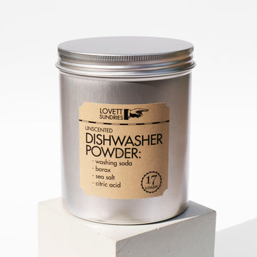 dishwasher powder in aluminum tin