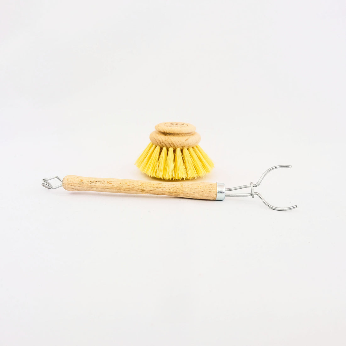 wood dish brush with removable head